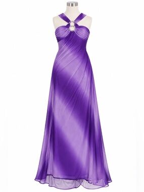 Vintage Y2K Fanny Fashion Dress Women Small Purple Maxi‎ Prom  Rhinestone Rings
